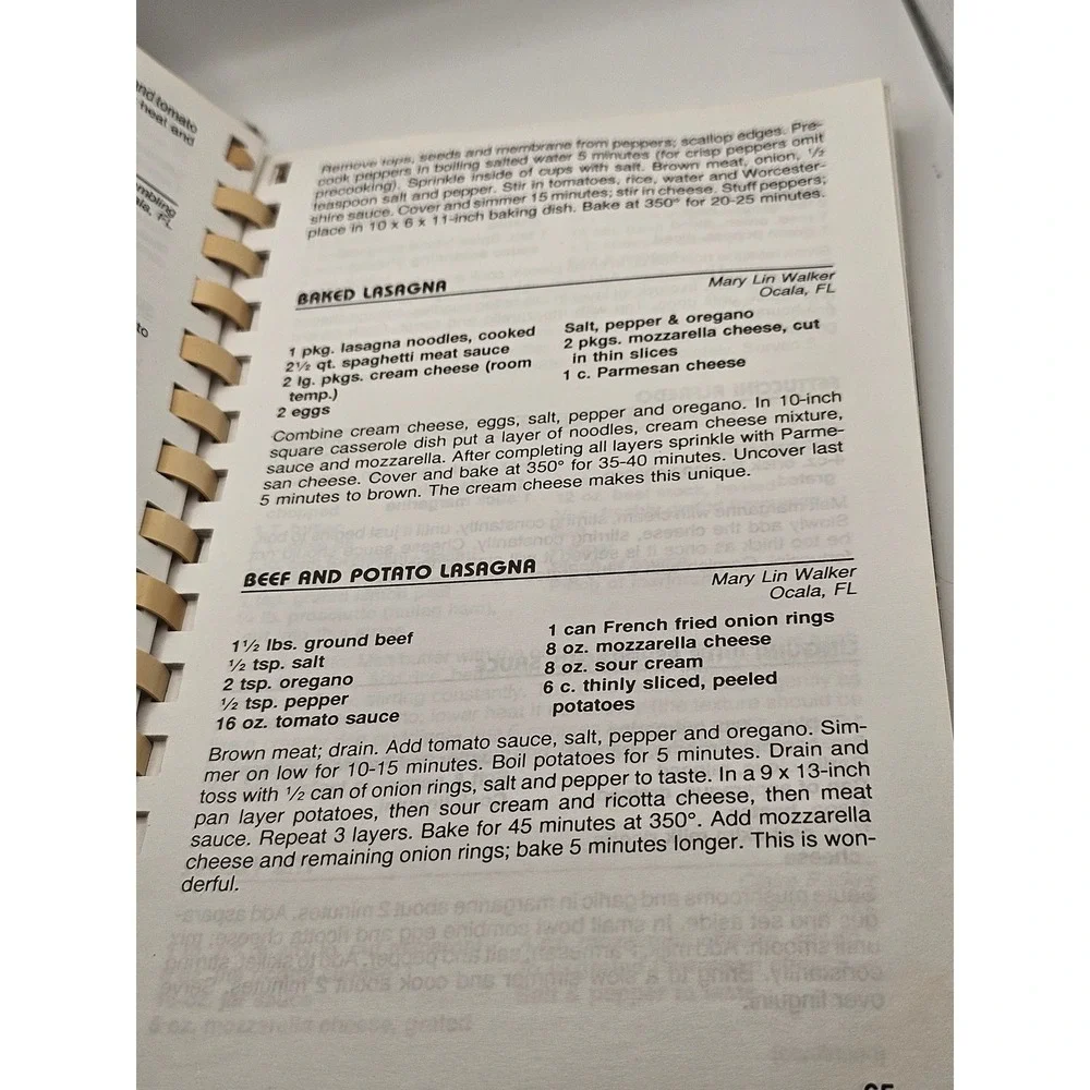 Treasured Recipes Ocala Activities Committee Cookbook Morris Press Spiral Bound
